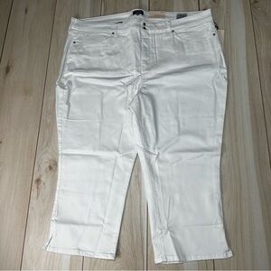 NYDJ Capri Double Snap W/Side Slit Size 24W Optic White‎ Style#WCWDCP8011 New